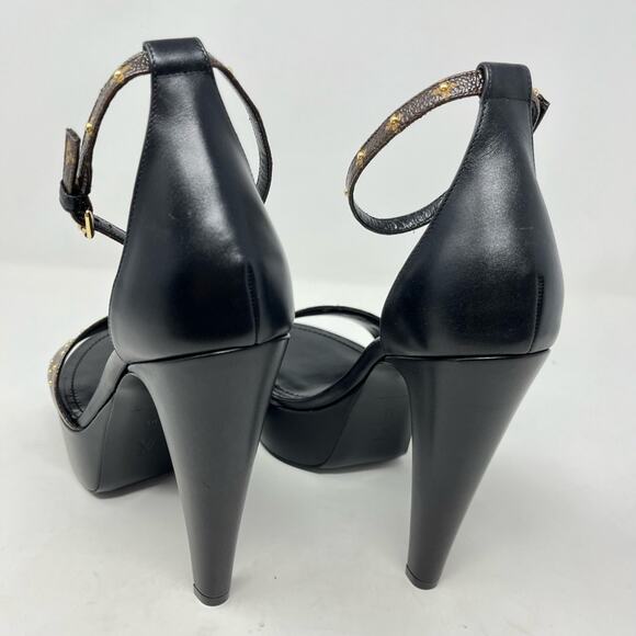Louis Vuitton Afterglow LV Studded Monogram Platform Sandal High Heel size 40 EU - Picture 7 of 8